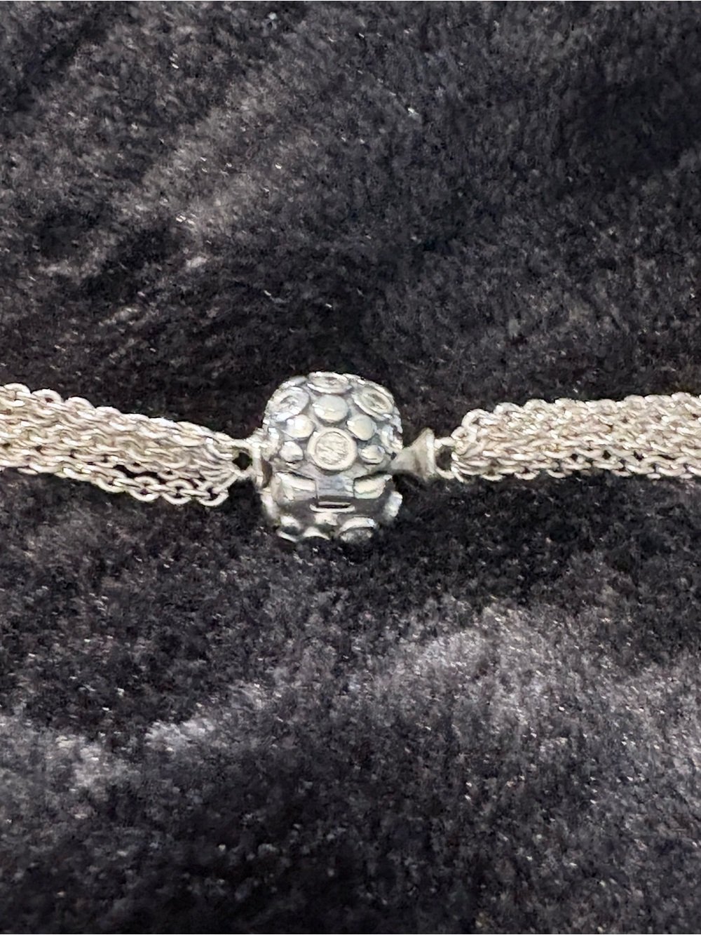 Pandora Multi-Strand Mesh One Station Clip Capture Bracelet with CZ Charm